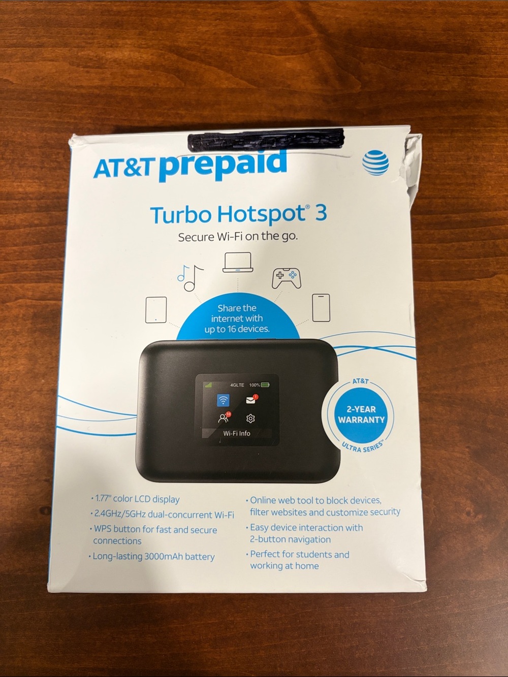 AT&T Prepaid Turbo Hotspot 3 - Black